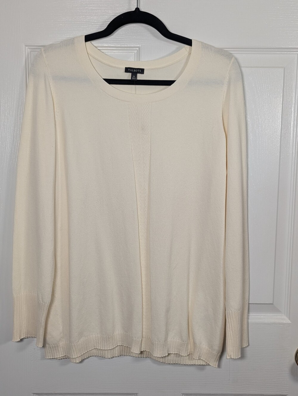 Talbots Women’s XL Ivory Cream Long Sleeve Knit Tunic Sweater Modal Cotton NWT